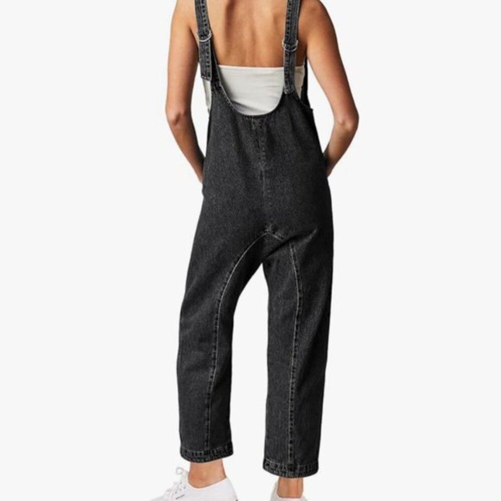 Stylish Black Denim Jumpsuit